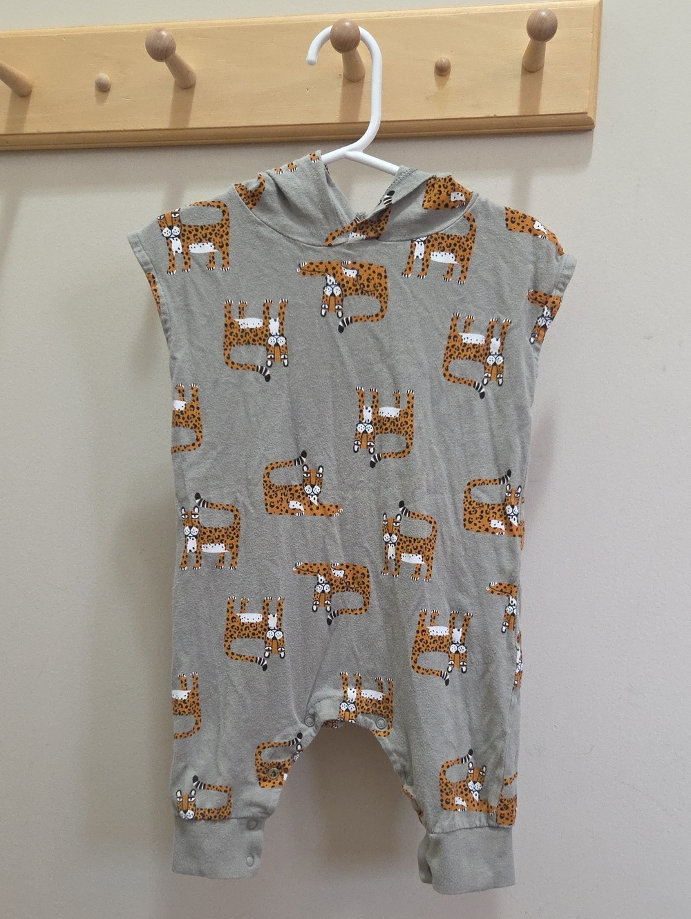 Kids Hooded Leopard Print Romper